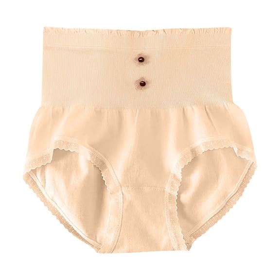 Annhoo Women's Underwear High Waisted Floral Comfortable Briefs Sweet Breathable Hip Lift Elastic Underpants Panties
