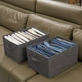 thumbnail image 6 of BIGLUFU Wardrobe Clothes Organizer, Pack of 6 Drawer Boxes for Jeans Trousers T-Shirt Storage Boxes Organizer Cupboard Wardrobe Drawers Organizer System Clothes Storage Box (42 x 30 x 22 cm ), 6 of 12