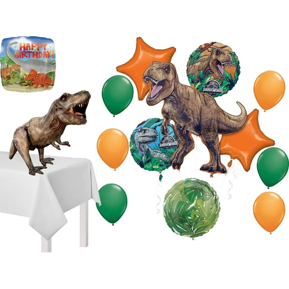 Jurassic World Dinosaur Birthday Party Supplies T-Rex Balloon Bouquet Decorations