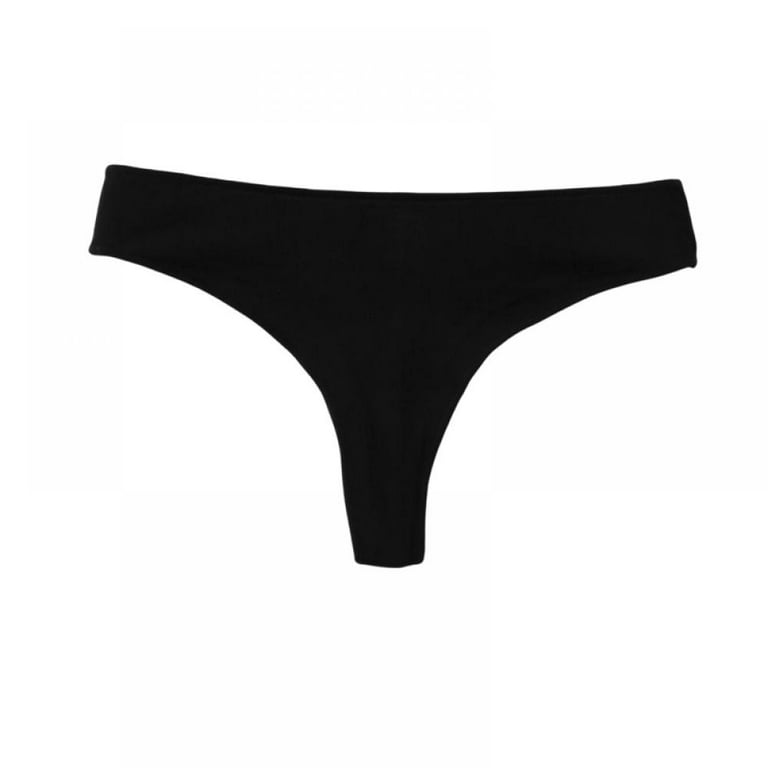 Popvcly Women's Solid Color Thong Sexy Low-rise Panties Cotton