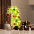 thumbnail image 3 of 15.7" Pre-lit Mini Christmas Trees, Small Lime Green Tabletop Christmas Tree with Christmas Balls Decoration, Bendable Artificial Mini Trees with Led Lights for Table Top Desk Xmas Decoration, 3 of 9