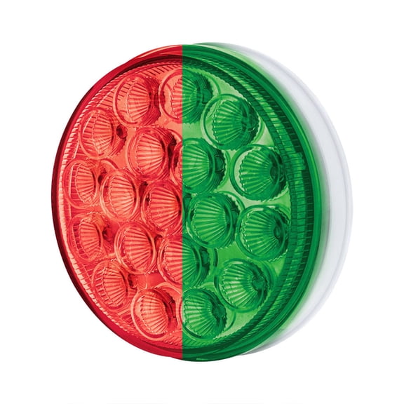 19 LED 4" Round Dual Color Red Stop Turn Taillight to Green Auxiliary