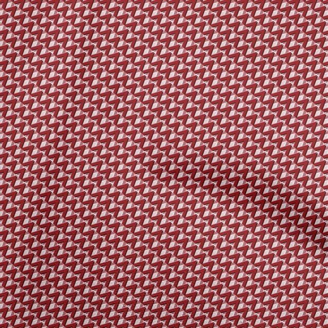 oneOone Polyester Spandex Red Fabric Geometric Fabric For Sewing Printed Craft Fabric By The Yard 56 Inch Wide