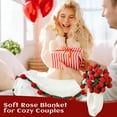 thumbnail image 3 of Crochet Flowers Bouquet Blanket, Handmade Rose Blanket, Round Floral Soft and Lightweight Romantic Gifts for Birthday, Wedding, Home Decor, Bed, Sofa-Finished Product, 3 of 5