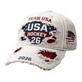 thumbnail image 4 of 250 Anniversary USA Hat - Distressed Denim Hat 1776–2026 Print Patriotic Baseball Cap with Adjustable Buckle,White, 4 of 4