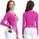 thumbnail image 3 of Blusa deportiva para mujer, ropa de gimnasio para mujer, camisetas de entrenamiento, Top de manga larga, camisas de diseño plisado, trajes de ocio para mujer de talla grande, 3 of 5