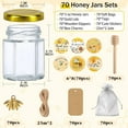 thumbnail image 2 of CozyNestFinds 70 Pack Small Honey Jars for Party Favors in Bulk,3 oz Mini Hexagon Glass Honey Jars with Dippers,Lids, Cute Stickers,Bee Charms,Gift Bags and Jute for Baby Showers,Weddings&Birthdays, 2 of 12