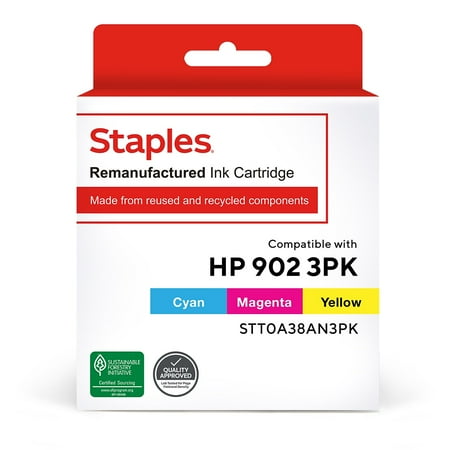 UPC: 0801509387674 | TRU RED HP 902 (T0A38AN) Cyan/Magenta/Yellow TRT0A38AN3PK