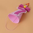 thumbnail image 4 of KAKOWELY Sombreros de fiesta de cumpleaños para niños, gorros de corona de príncipe kawaii para niñas y niños, accesorios para fotos de cumpleaños, decoración para fiestas (número 7 rosa), 4 of 4