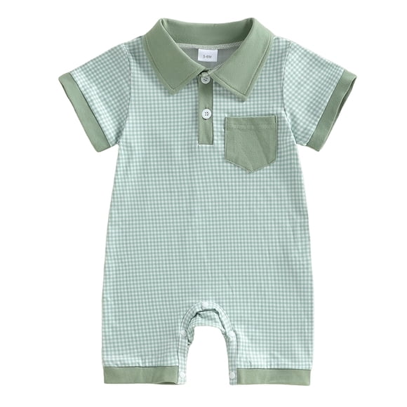 dmqupv Baby Boy Bubble Romper Baby Boys Summer Wallfe Romper Jumpsuit Toddler Boy Bodysuit Playsuit Green,Size for 6-9 Months