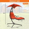thumbnail image 6 of NiamVelo Hanging Chaise Lounger Chair Floating Arc Stand Air Porch Stand Hammock Patio Swing Chair with Built-in Pillow & Removable Canopy, Orange, 6 of 7