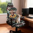thumbnail image 3 of SCRAWLGOD Highland Cattle Print Gaming Chair Cover for Dogs Sunflower Aztec Print Stretch Soft Furniture Protector Washable Gamer Chair Slipcover with Armrest Covers, 3 of 9
