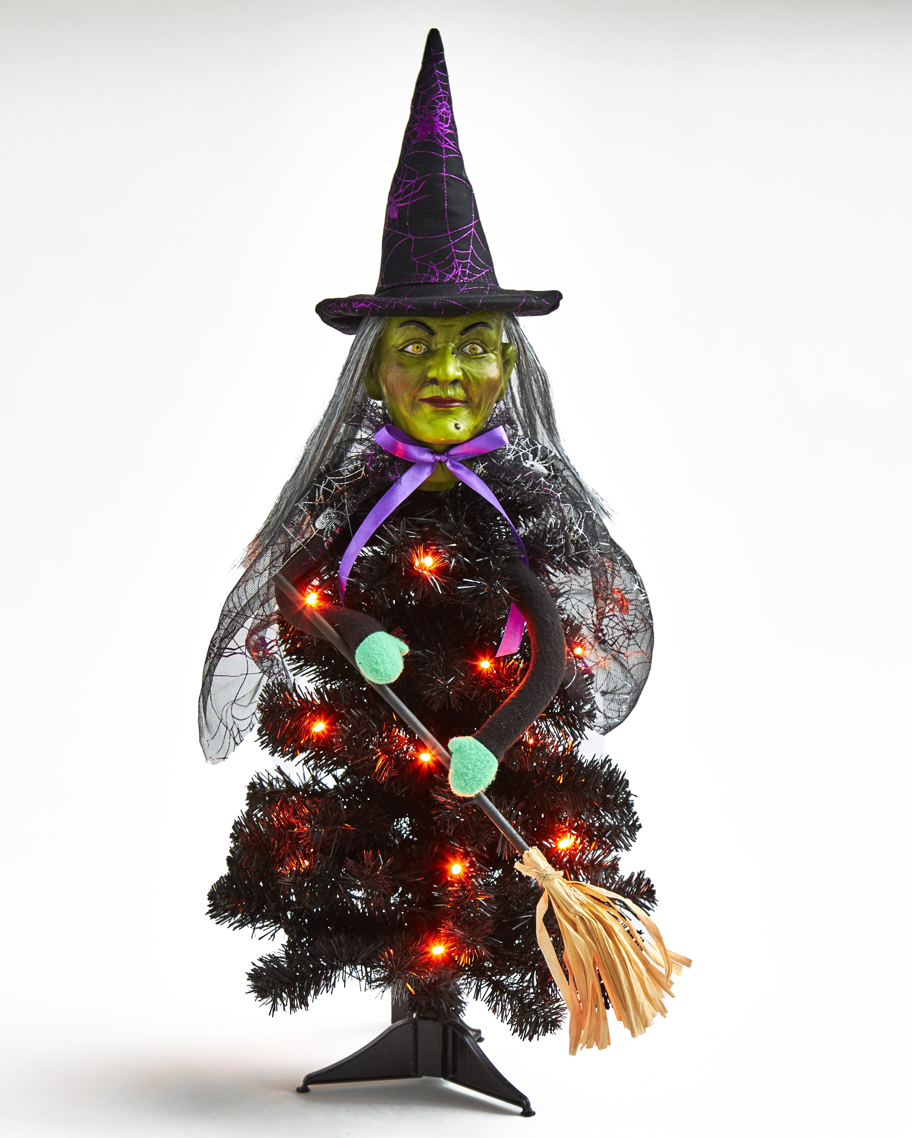 LED Lighted Halloween Character Tree with Spooky Holiday Accents