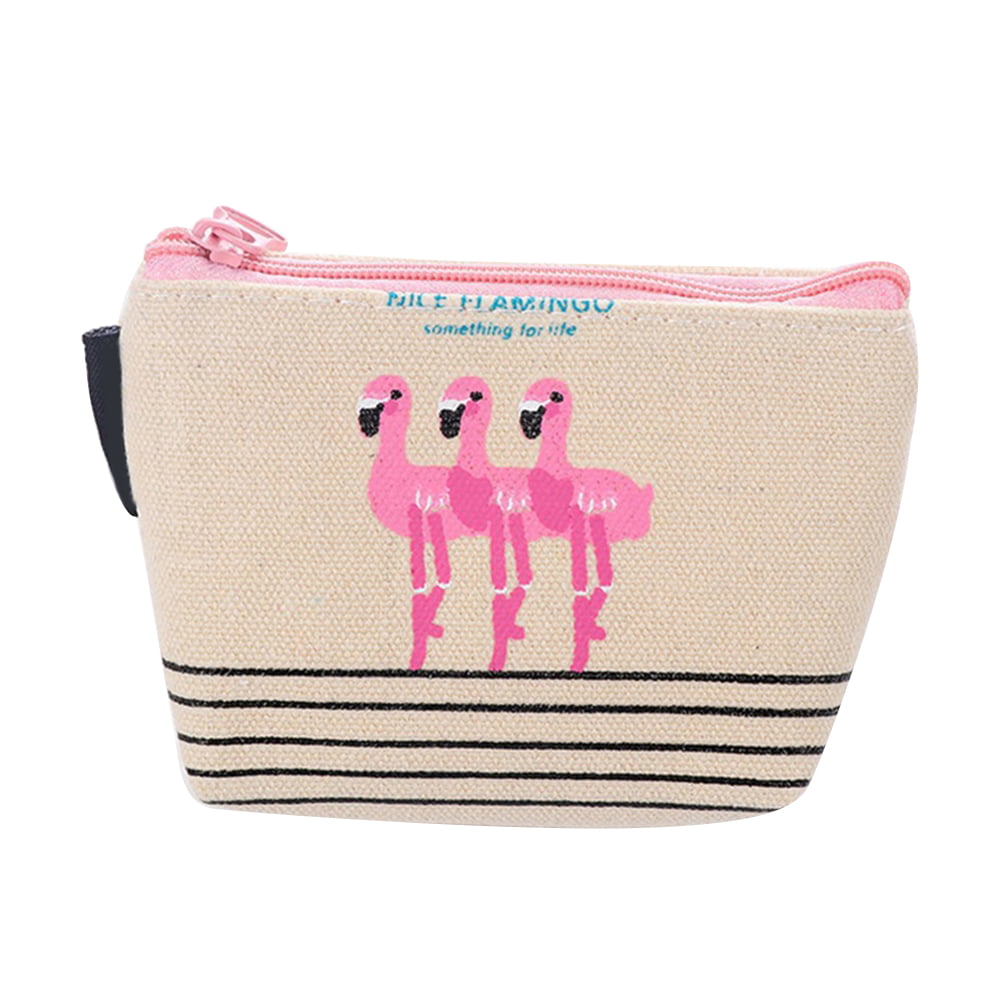 Sperrins Stylish Cute Cartoon Flamingos Coin Purse Card Holder Cash Zipper Wallet Bag Gift