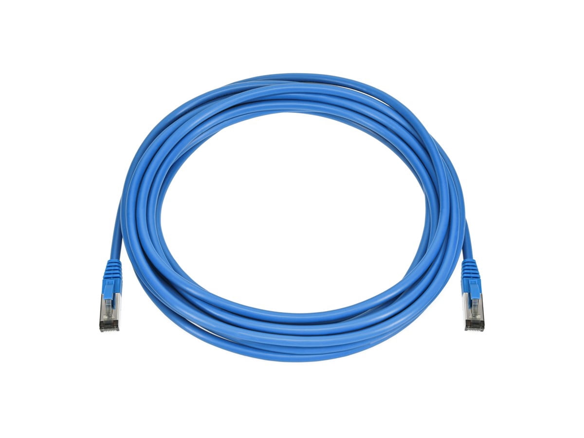 Monoprice Cat8 Patch Cable - 20 Feet - Blue | Double Shielded (S/FTP), 28AWG, 2GHz, 40G, Pure Bare Copper, Snagless RJ45, Ethernet Cable