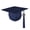 Navy, variant on Adult Unisex Shiny Graduation Cap with Matching Bling Charm Tassel, Blue