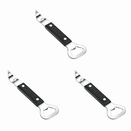 Can Punch Bottle Opener, Manual Stainless Steel Can Opener 3 Pack,3 x Bottle Opener,Black