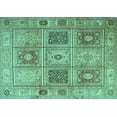 thumbnail image 1 of Ahgly Company Machine Washable Indoor Rectangle Persian Turquoise Blue Traditional Area Rugs, 2' x 4', 1 of 4