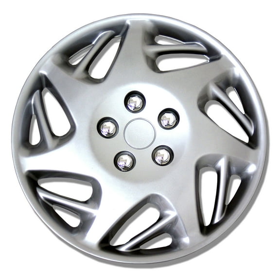 TuningPros WSC-007BS15 Set of 4  Metallic Silver Hubcaps 15" - Hub Caps Wheel Skin Cover 15 inches 4 Pcs Set