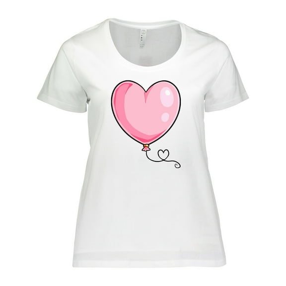 Inktastic Pink Balloon Heart Women's Plus Size T-Shirt