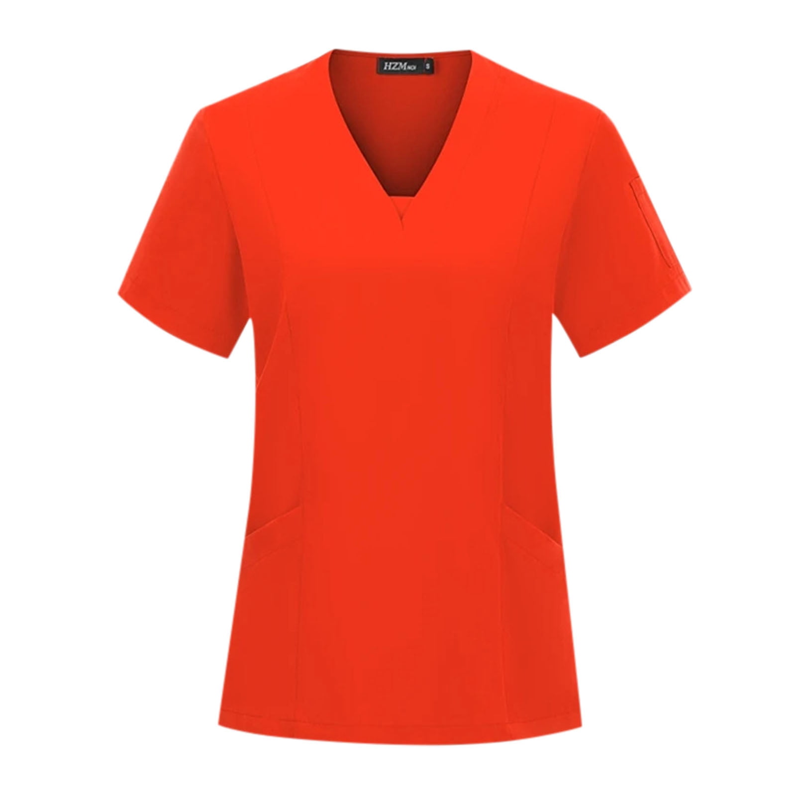 Women Athletic Scrub Set - Stretch V-Neck Top & Multi-Pocket Cargo Joggers, Easy Care Comfortable Nursing Workwear