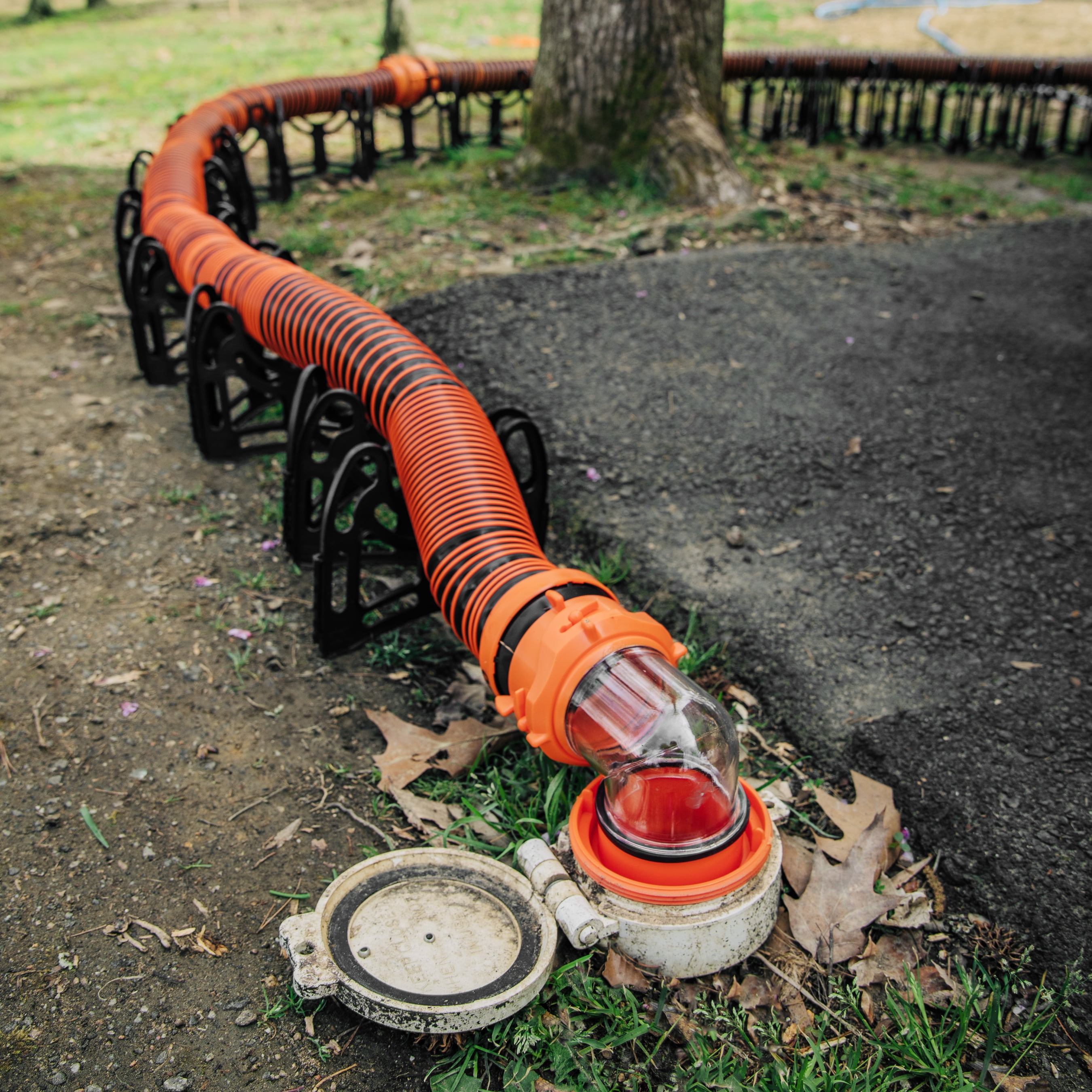 Camco RhinoEXTREME 10' RV Sewer Hose Extension Kit with Pre-Attached Rhino Swivel Bayonet & Reusable Locking Rings (39863)