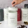 thumbnail image 3 of AMERTEER Metal Kitchen Canister Set Coffee Tea Sugar Tins Containers Food Storage Jars Bottles 1200ml Capacity, 3 of 9