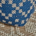 thumbnail image 3 of Alice Cube Pouf Boho Blue and White Yarn, 3 of 5