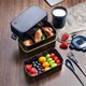 thumbnail image 4 of Bearachild Fiambrera Aislamiento de alimentos Contenedor de mantenimiento fresco Bento Doble capa ABS Cajas de horno microondas para pícnic al aire libre Mostrada Negro Bearachild HA067992-03, 4 of 6