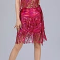 thumbnail image 3 of QHFBli Women‘s Latin Dance Hip Scarf with Tassels Belly Tango Dance Skirt Fringe Sequins Wrap Skirt Music Festival Clothing, 3 of 3