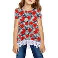 thumbnail image 2 of Blusas Gibobby Moda Túnica Informal Niñas Pequeñas Estampado Flores Rojo 13-14 Años, 2 of 3