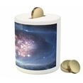 thumbnail image 3 of Outer Space Piggy Bank, Outer Space Nebula Gas Cloud and Star Clusters Universe Cosmos Astronomy Art, Ceramic Coin Bank Money Box for Cash Saving, 3.6" X 3.2", Navy Purple, by Ambesonne, 3 of 4