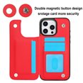 thumbnail image 5 of Mantto Case for iPhone 16 Pro Max Back Wallet Case, Card Slots Holder RFID Blocking Luxury PU Leather Shockproof Cover, Double Magnetic Buttons Kickstand Case for iPhone 16 Pro Max, Red, 5 of 8