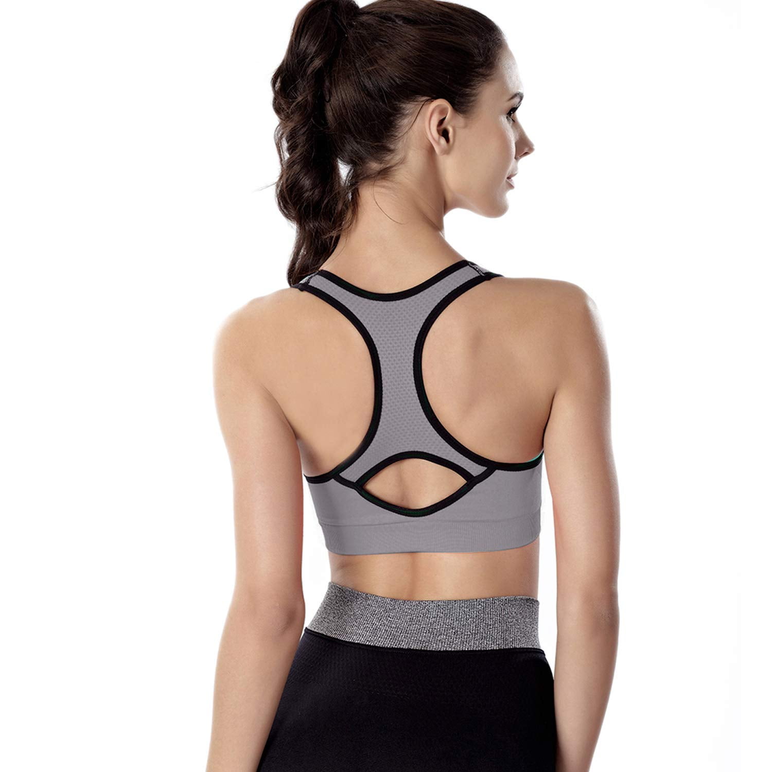 Racerback Sports Bras - Padded Seamless High Impact Support for Yoga Gym  Workout Fitness - Walmart.com