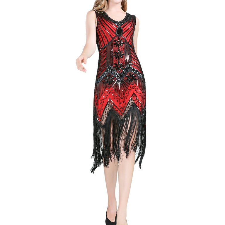 Whitewed 1920’S Deco Style Dance Outfit Dress Adult Ladies Sequin 