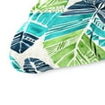 thumbnail image 5 of Jordan Manufacturing 44" x 18" Hixon Caribe Blue Leaves Rectangular Tufted Contoured Outdoor Wicker Settee Bench Cushion, 5 of 14