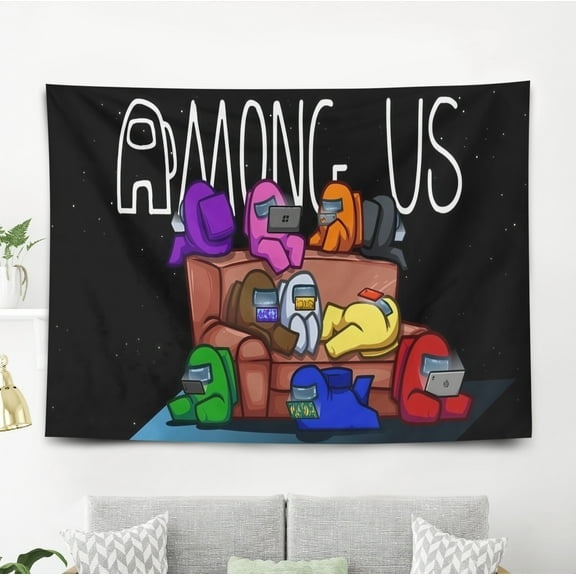 Tapestry for Among Us Bedroom Dorm wall hanging Poster Backgrounds Banner Party Wall Art Decorations Kids Girls Teens Gifts Funny 40×60 inch