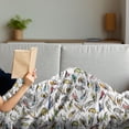 thumbnail image 3 of Animals Soft Flannel Fleece Throw Blanket, Natural Illustration of Colorful Different Birds on Branches Plain Background, Cozy Plush for Indoor and Outdoor Use, 50" x 60", Multicolor, by Ambesonne, 3 of 5