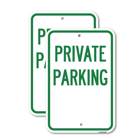(2 Pack) Private Parking | 18" X 24" Heavy-Gauge Aluminum Sign | Rust Free Aluminum, Weather Resistant, Waterproof, Fade Resistant, 2 Pre-drilled Holes