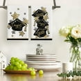 thumbnail image 2 of Beige Congrats Grad Cap Stars Graduation Kitchen Towels Dish Towels, 18x26 Inch Party Farmhouse Decoration Hand Towels Set of 2, 2 of 6