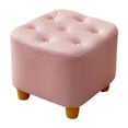 thumbnail image 1 of Reposapiés pequeño, taburete otomano, asiento acolchado, taburete cuadrado decorativo suave y compacto, reposapiés para mesita de noche, apartamento y Rosa, 1 of 9