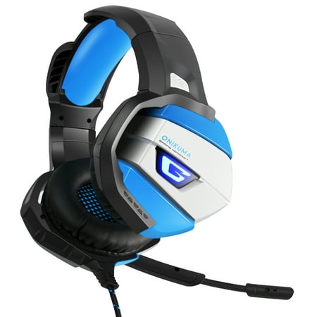 ONIKUMA K5 Stereo Gaming Headset for PS4, Xbox One, PC 【2019 Newest】 【50mm Driver】Noise Cancelling Mic, Zero Ear Pressure, Mute & Volume Control, with Mic, LED Light, Bass (Best Ps4 Gaming Headset 2019)