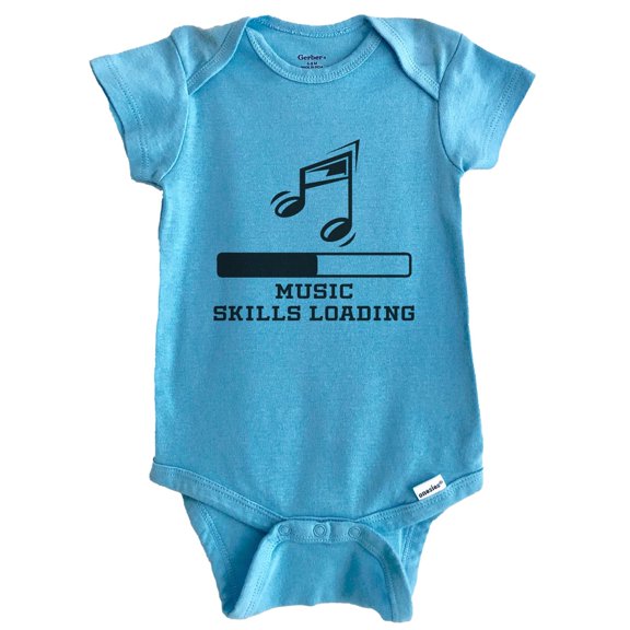 Music Skills Loading Funny Musician Humor Baby Bodysuit (Blue), 0-3 Months