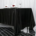thumbnail image 4 of BalsaCircle 72" x 120" Black Rectangle Washable Decorative Satin Solid Tablecloth, 4 of 4