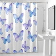 thumbnail image 4 of Watercolor Blue Purple Butterfly Fabric Shower Curtain Modern Art Washable Shower Curtains for Bathroom, Waterproof Bath Curtain with Hooks Home Decor 72x84in, 4 of 8