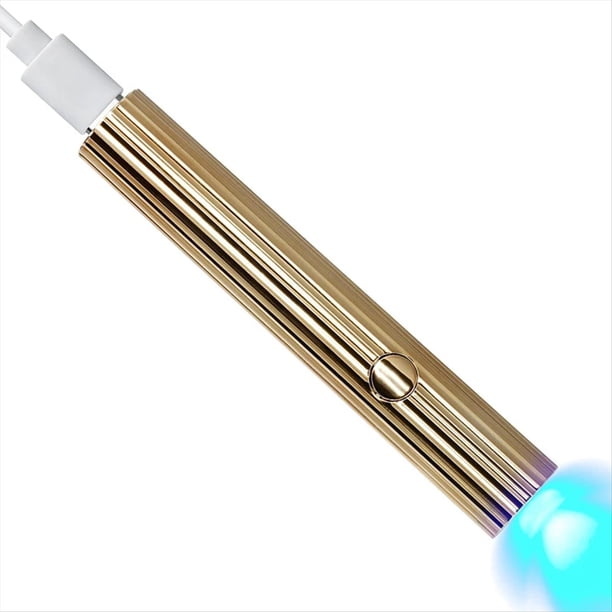 Mini Secadores de Uñas LED UV Lámpara Portátil de Secado Rápido de Uñas de 3 W Mini por USB, Dorado