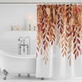 thumbnail image 3 of Burnt Orange Eucalyptus Leaves Shower Curtain, Waterproof Shower Curtains for Bathroom, Fall Botanical Leaf Washable Fabric Bathtub Curtain Set Bath Decor with 12 Hooks Stall 36"x72", 3 of 8