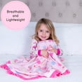 thumbnail image 3 of LollyBanks Ruffle Baby Girl Blanket, Organic Cotton Muslin Receiving Blanket, 40 x 36 in, Princess Print, 3 of 8