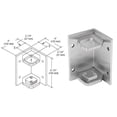 thumbnail image 2 of CRL CR21FBBS 316 Brushed Stainless 2" Square Inside Corner Fascia Mount Bracket, 2 of 3