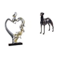 thumbnail image 1 of Figura Romántica De Pareja De Galgos Para Decoración De Dormitorio Y Sala De Estar, Adorno Coleccionable único Para Bodas Y Navidad., 1 of 8